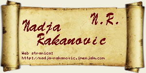 Nadja Rakanović vizit kartica